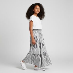 Skirt Girls L 10/12 100% Cotton Aztec Maxi Ruffle Tier Preppy Mom and Pop's Kids